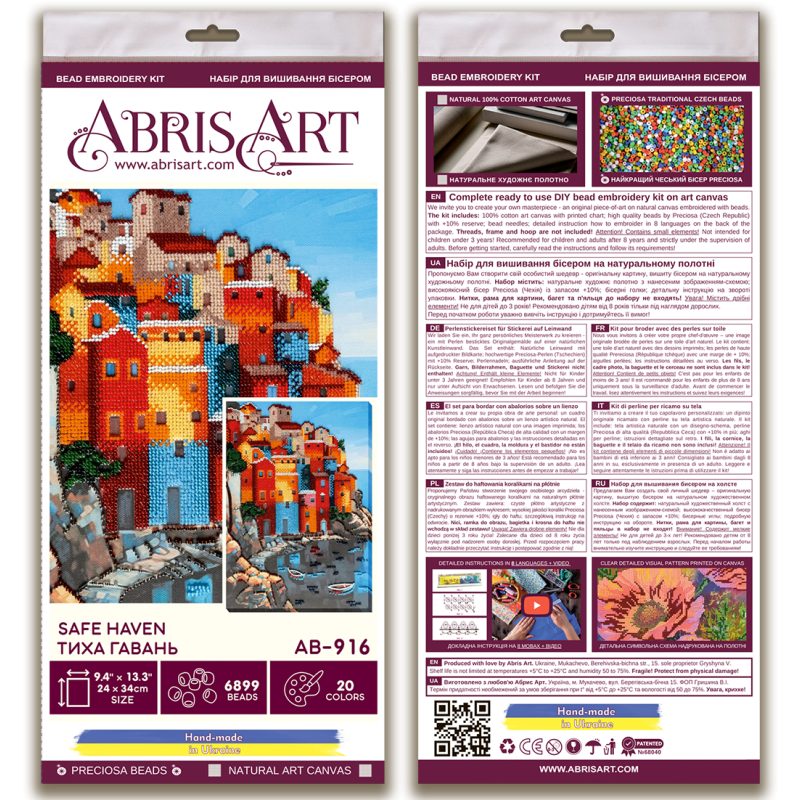 Bead Embroidery Kit on Art Canvas "Safe haven"