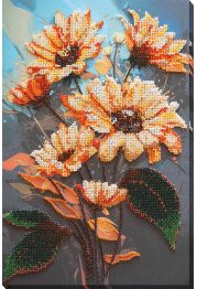 Bead Embroidery Kit on Art Canvas "The gift of the sun"