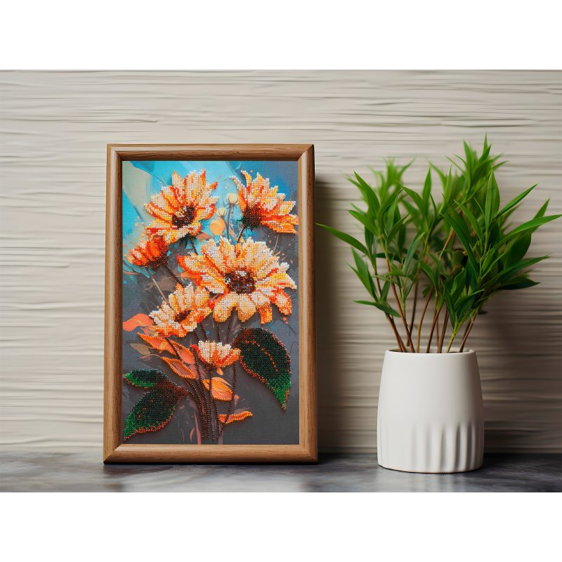 Bead Embroidery Kit on Art Canvas "The gift of the sun"