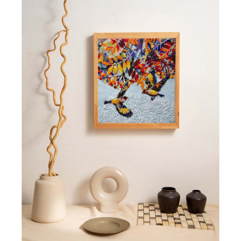 Bead Embroidery Kit on Art Canvas "Under the viburnum"