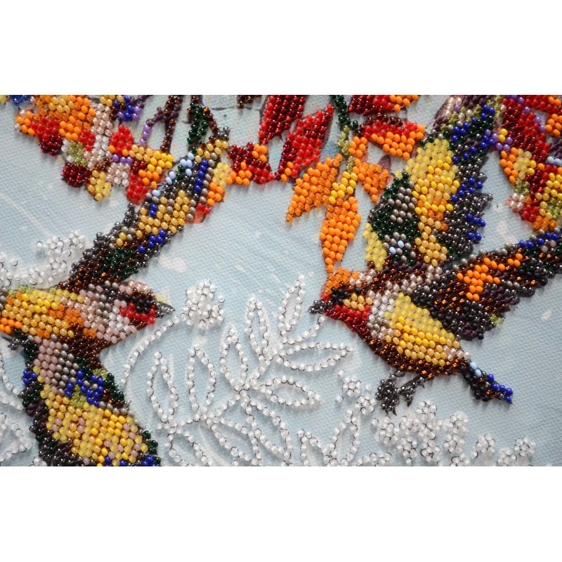 Bead Embroidery Kit on Art Canvas "Under the viburnum"