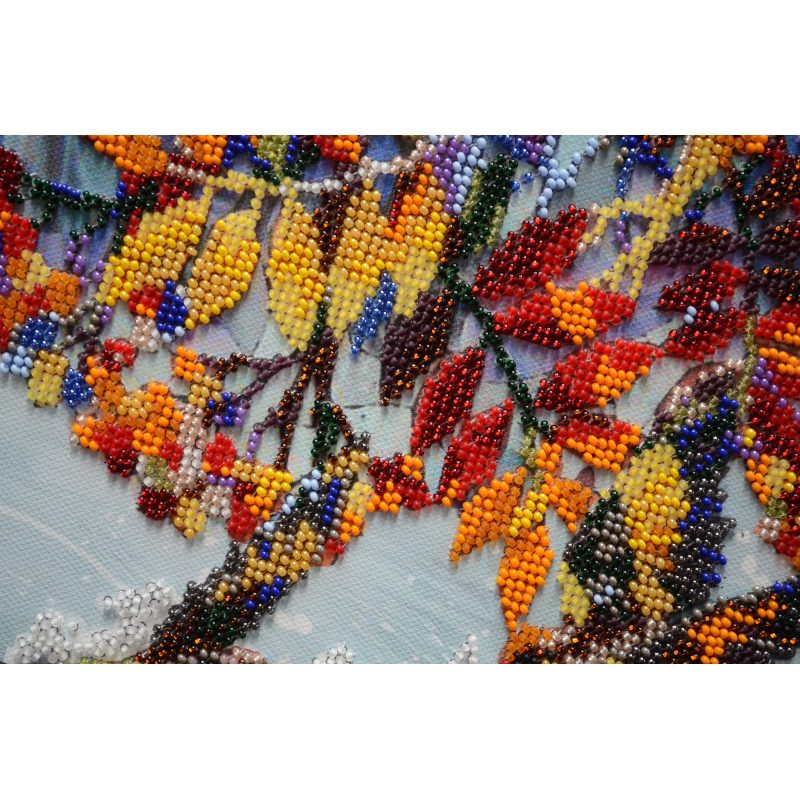 Bead Embroidery Kit on Art Canvas "Under the viburnum"