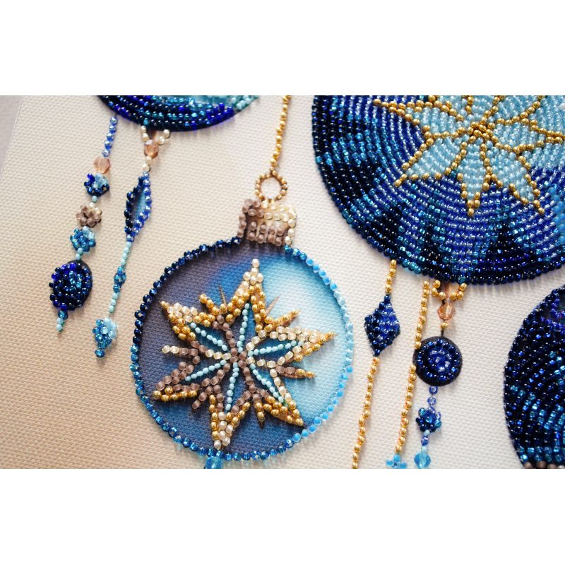 Bead Embroidery Kit on Art Canvas "Crystal patterns"