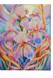 Bead Embroidery Kit on Art Canvas "Floral inspiration"