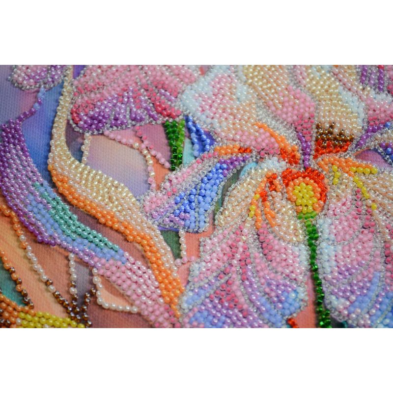Bead Embroidery Kit on Art Canvas "Floral inspiration"