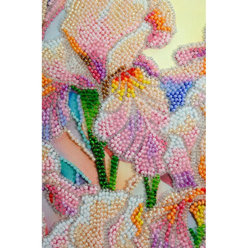 Bead Embroidery Kit on Art Canvas "Floral inspiration"