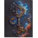Bead Embroidery Kit on Art Canvas "The key to happiness"