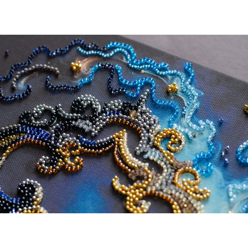 Bead Embroidery Kit on Art Canvas "The key to happiness"