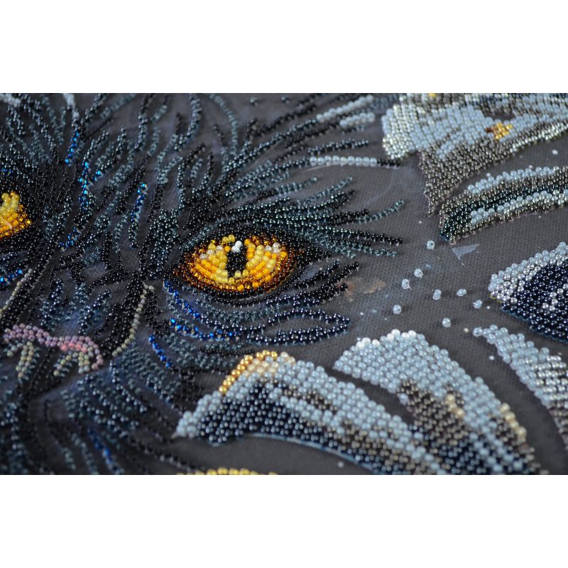 Bead Embroidery Kit on Art Canvas "Lurking"