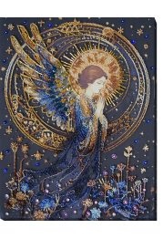 Bead Embroidery Kit on Art Canvas "Guardian of the sky"