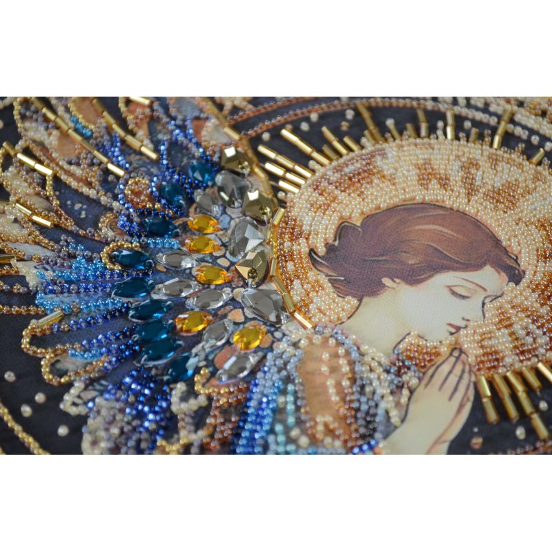 Bead Embroidery Kit on Art Canvas "Guardian of the sky"