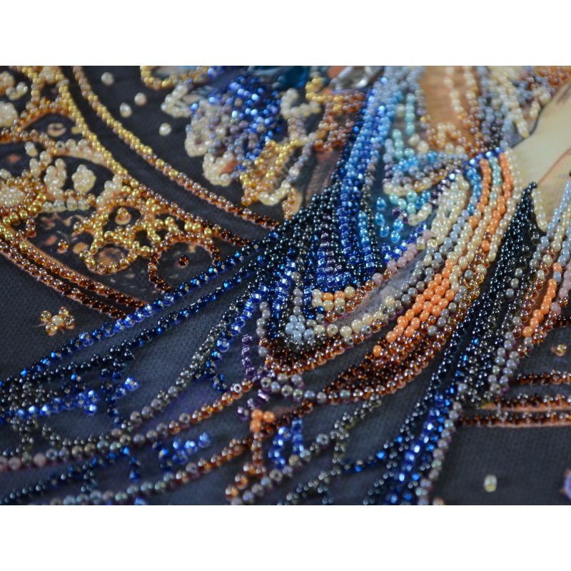 Bead Embroidery Kit on Art Canvas "Guardian of the sky"