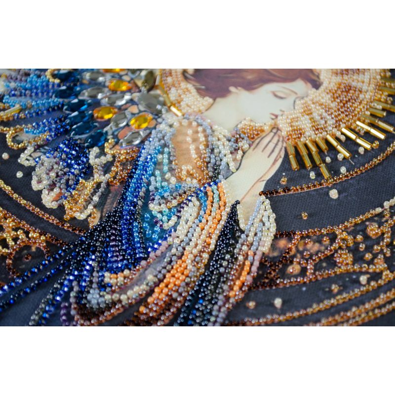 Bead Embroidery Kit on Art Canvas "Guardian of the sky"