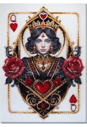 Bead Embroidery Kit on Art Canvas "Queen of hearts"