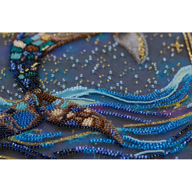 Bead Embroidery Kit on Art Canvas "Lord of the Depths"