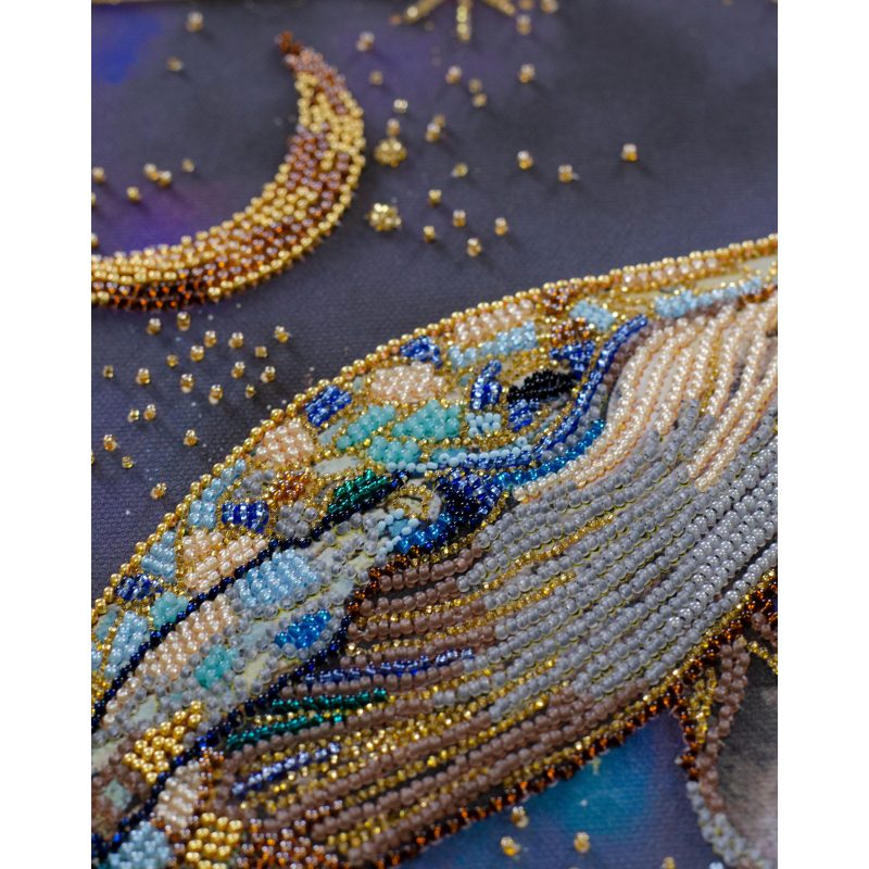 Bead Embroidery Kit on Art Canvas "Lord of the Depths"