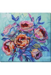 Bead Embroidery Kit on Art Canvas "Roses for the Soul"