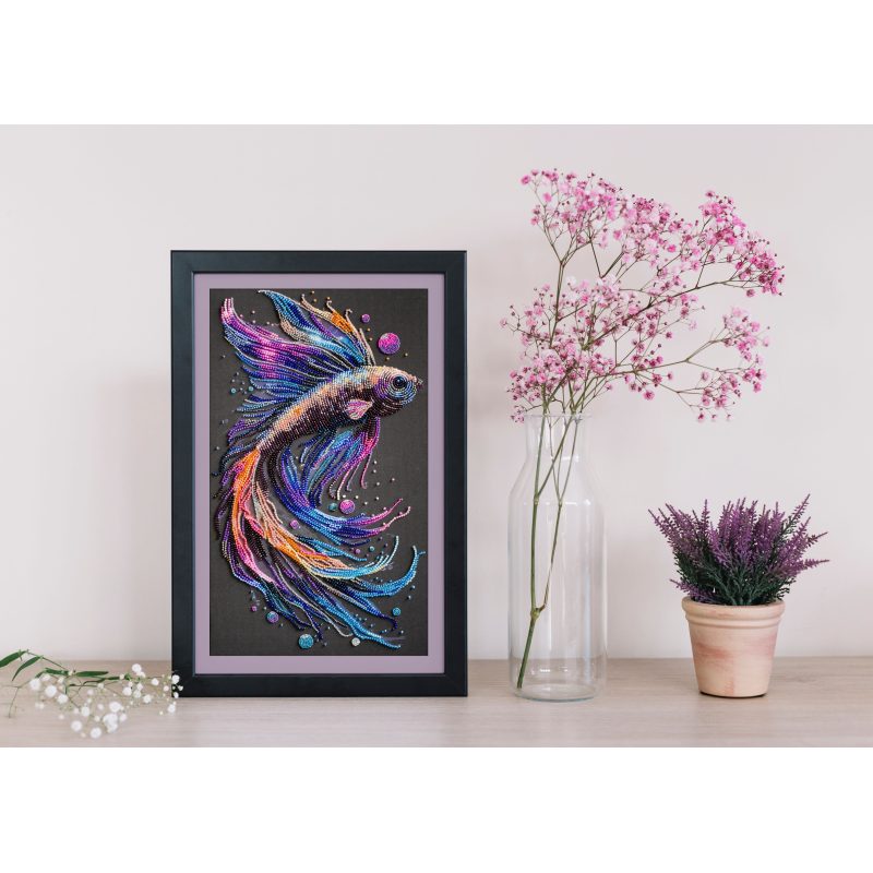 Bead Embroidery Kit on Art Canvas "Waves of Color"