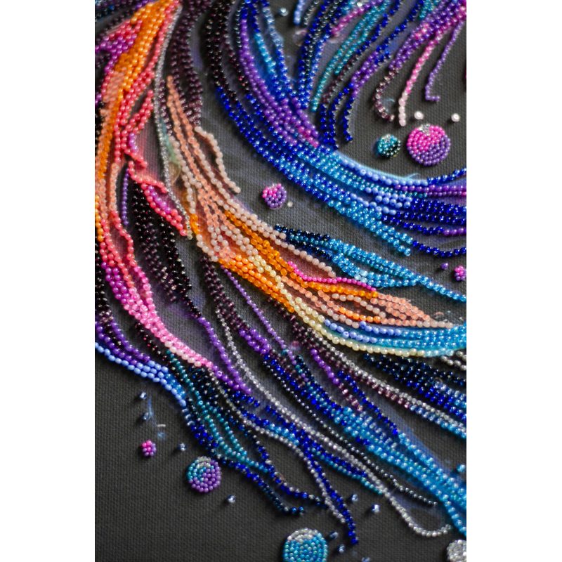 Bead Embroidery Kit on Art Canvas "Waves of Color"