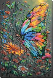 Bead Embroidery Kit on Art Canvas "Shades of Summer"