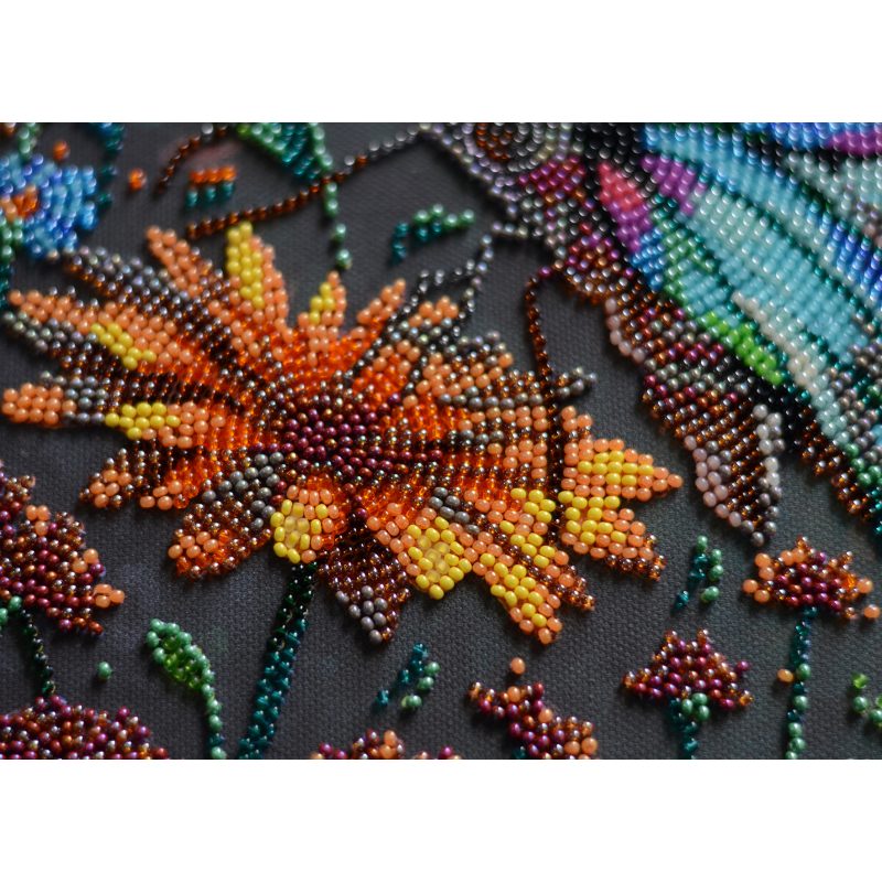Bead Embroidery Kit on Art Canvas "Shades of Summer"