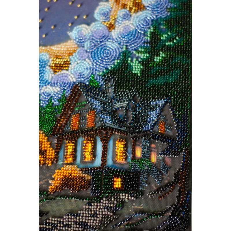 Bead Embroidery Kit on Art Canvas "Silent Night"