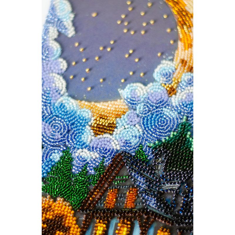 Bead Embroidery Kit on Art Canvas "Silent Night"