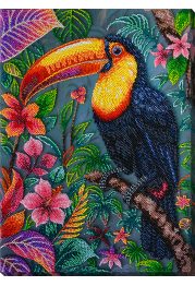 Bead Embroidery Kit on Art Canvas "The Exotic Beau"