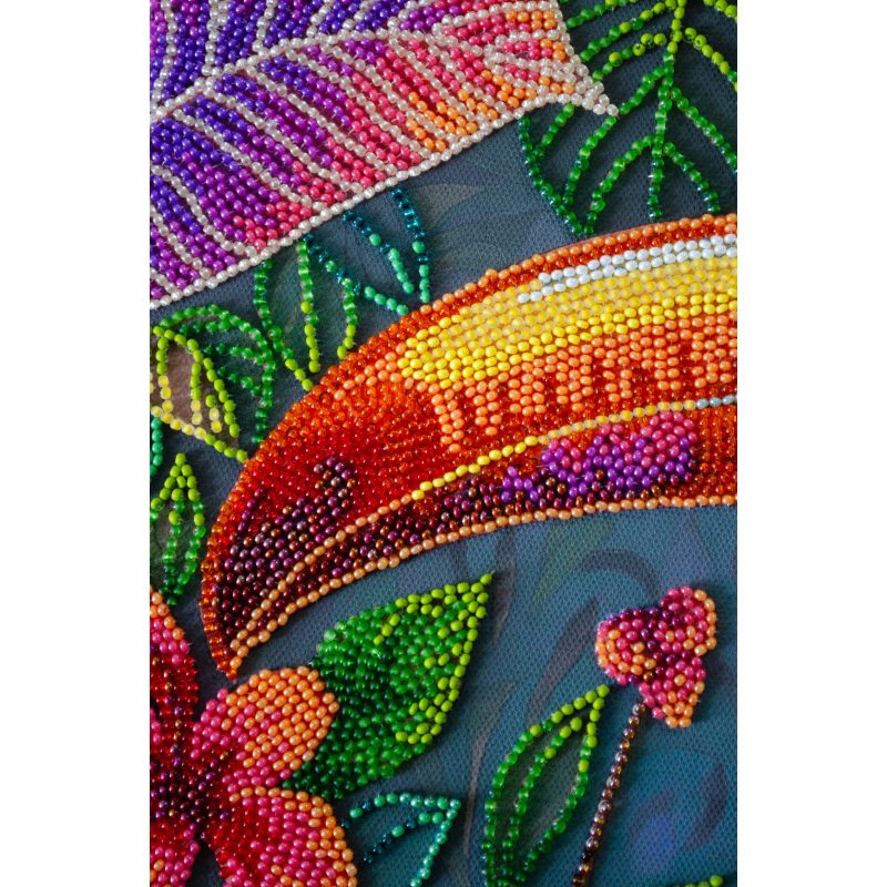 Bead Embroidery Kit on Art Canvas "The Exotic Beau"