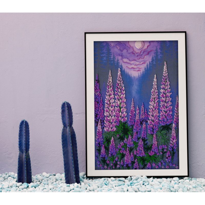 Bead Embroidery Kit on Art Canvas "Moonlight"