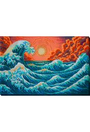 Bead Embroidery Kit on Art Canvas "The Murmuring Sea…"
