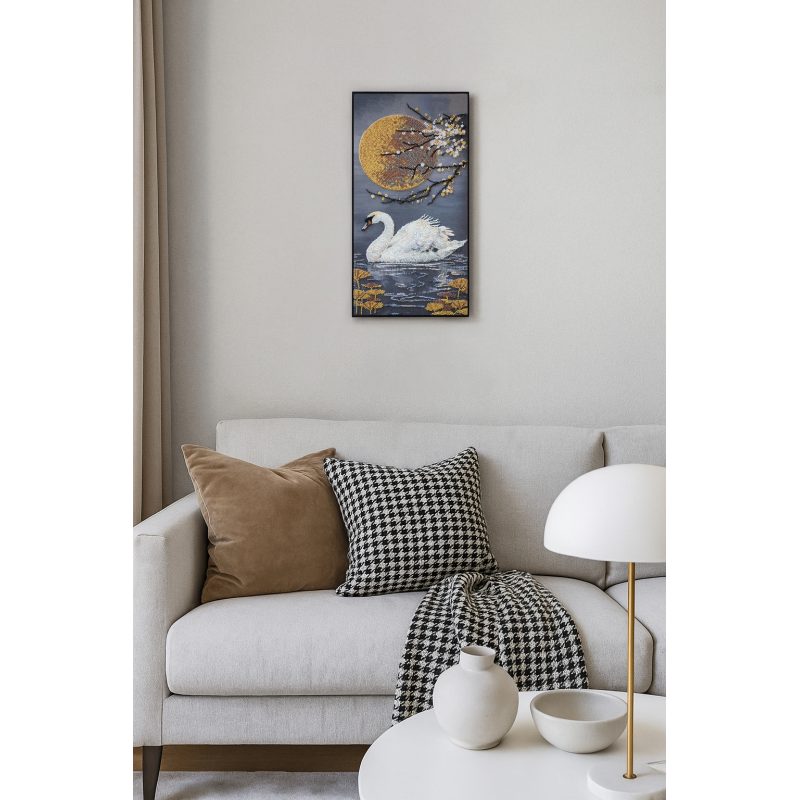 Bead Embroidery Kit on Art Canvas "When the Soul Blooms"