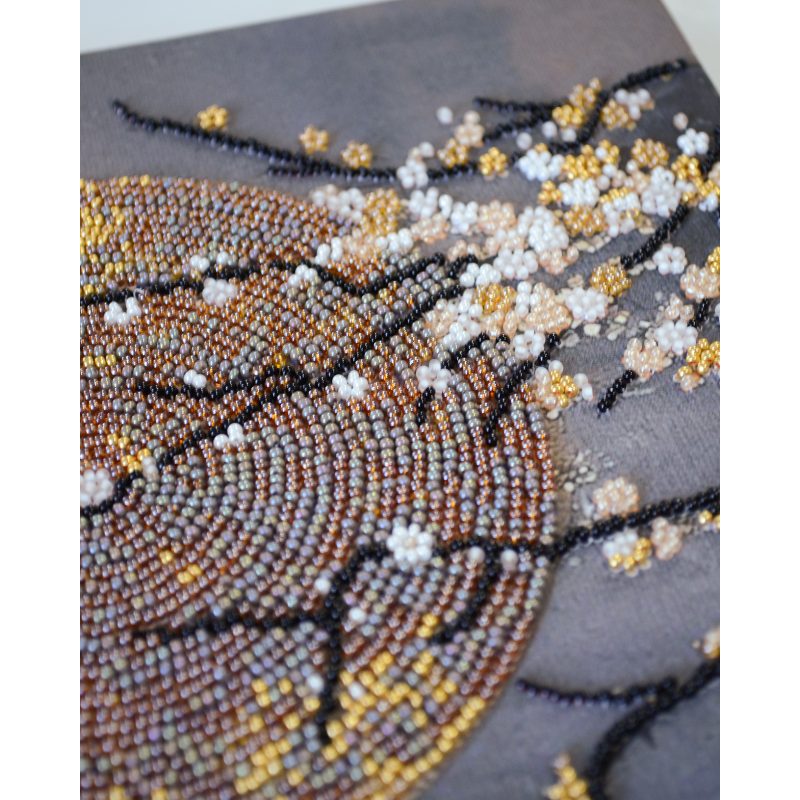 Bead Embroidery Kit on Art Canvas "When the Soul Blooms"