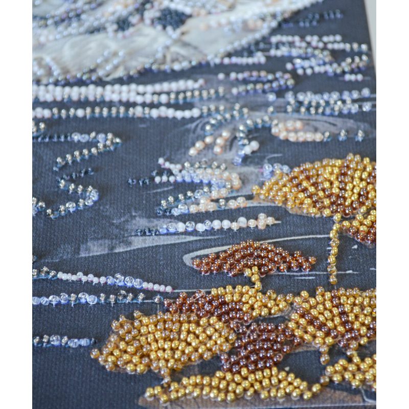 Bead Embroidery Kit on Art Canvas "When the Soul Blooms"