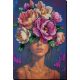 Bead Embroidery Kit on Art Canvas "Blooming Thoughts"