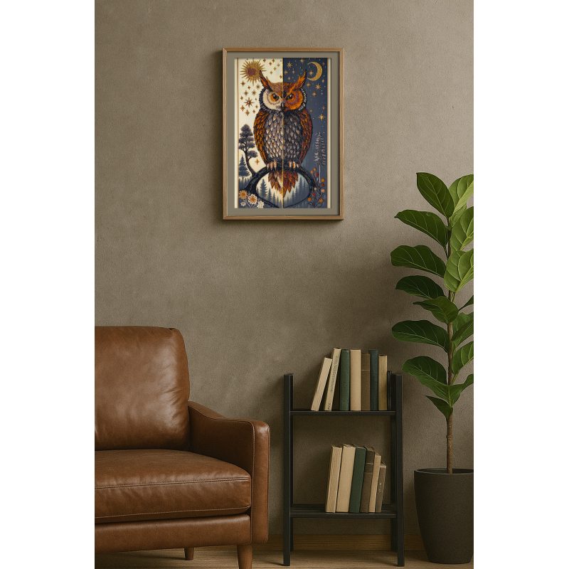 Bead Embroidery Kit on Art Canvas "The oracle between day and night"