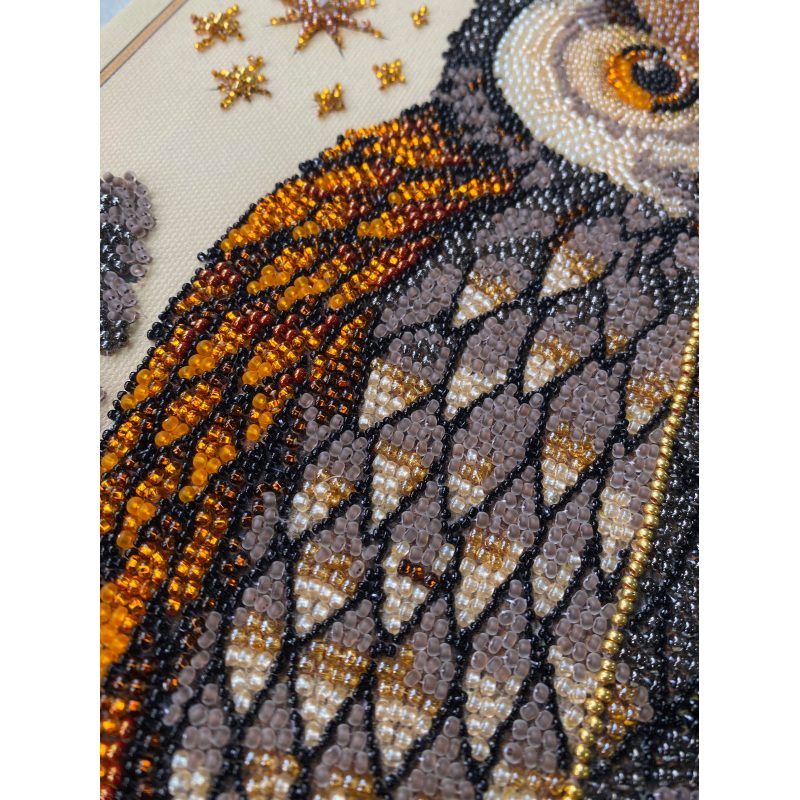 Bead Embroidery Kit on Art Canvas "The oracle between day and night"