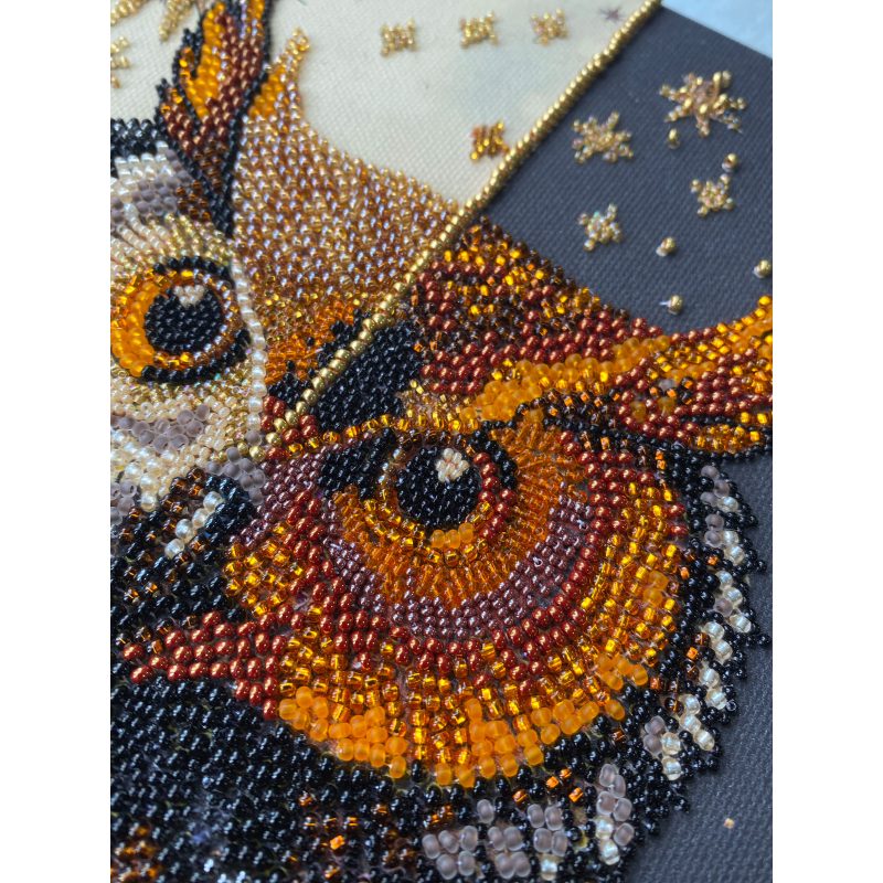 Bead Embroidery Kit on Art Canvas "The oracle between day and night"