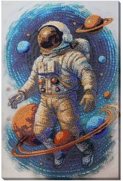 Bead Embroidery Kit on Art Canvas "Cosmic Traveler"