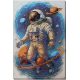 Bead Embroidery Kit on Art Canvas "Cosmic Traveler"