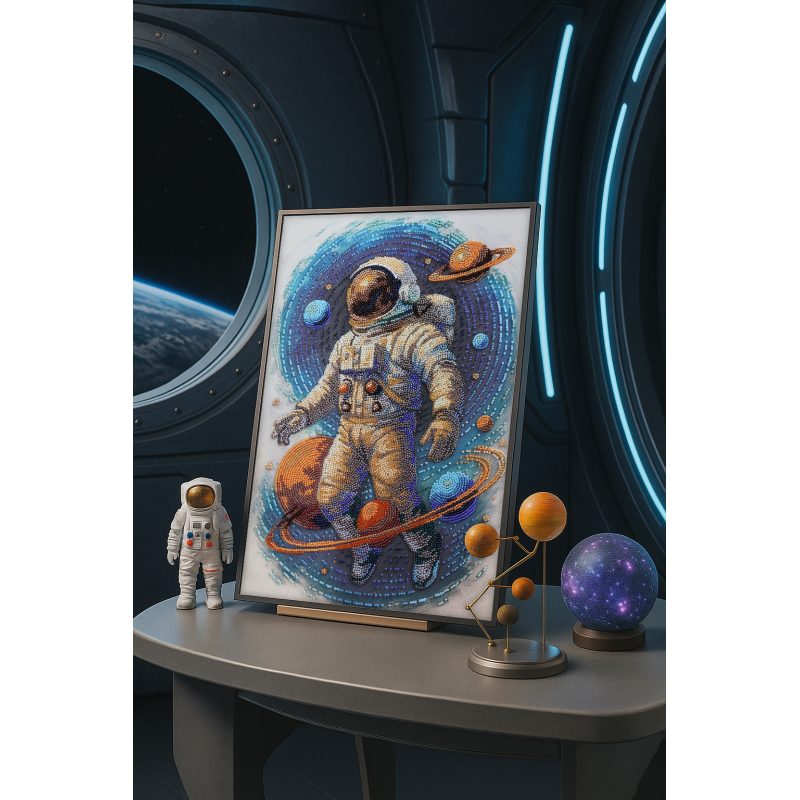 Bead Embroidery Kit on Art Canvas "Cosmic Traveler"