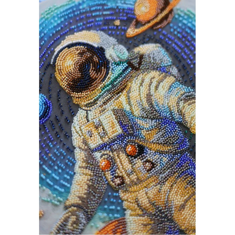 Bead Embroidery Kit on Art Canvas "Cosmic Traveler"