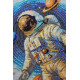 Bead Embroidery Kit on Art Canvas "Cosmic Traveler"