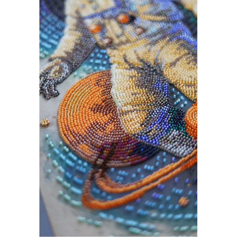 Bead Embroidery Kit on Art Canvas "Cosmic Traveler"