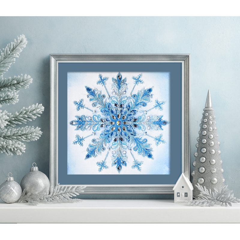 Bead Embroidery Kit on Art Canvas "Frost patterns"