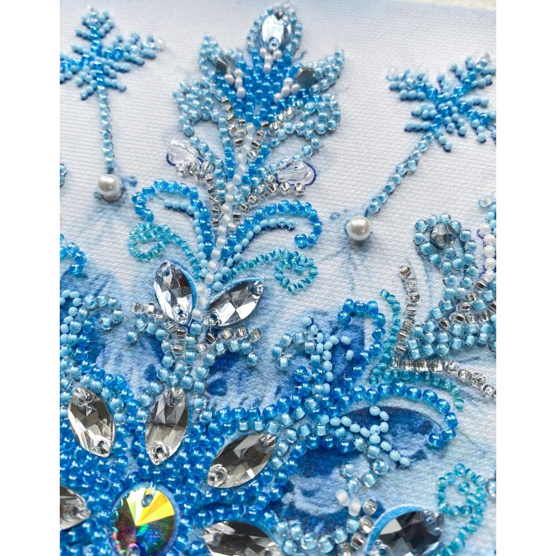 Bead Embroidery Kit on Art Canvas "Frost patterns"