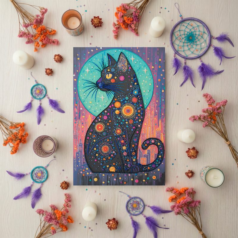 Bead Embroidery Kit on Art Canvas "Stellar Gaze"