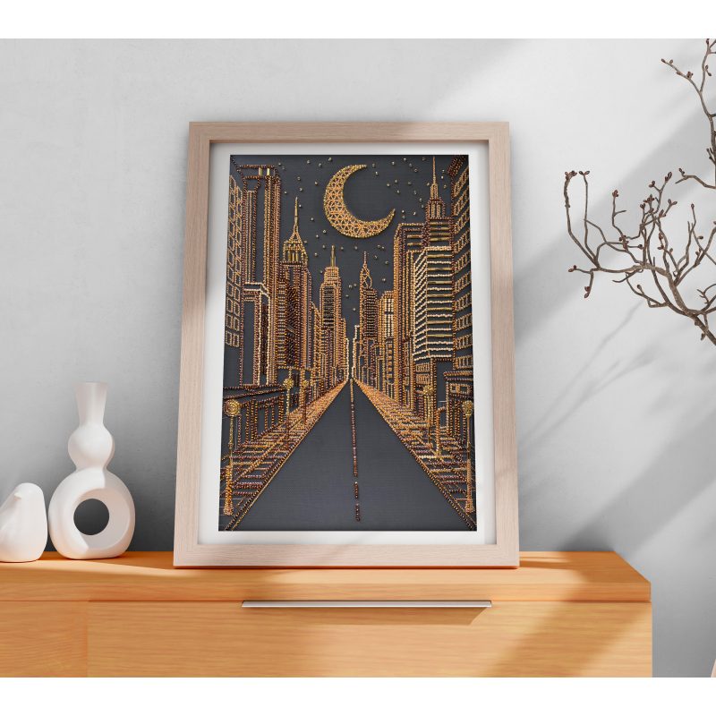 Bead Embroidery Kit on Art Canvas "City of dreams"