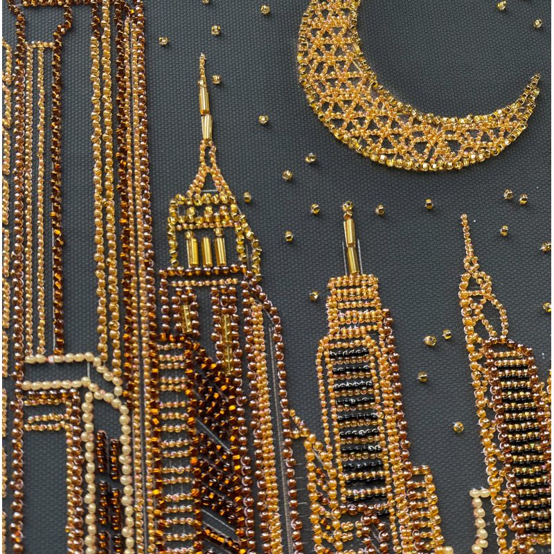 Bead Embroidery Kit on Art Canvas "City of dreams"