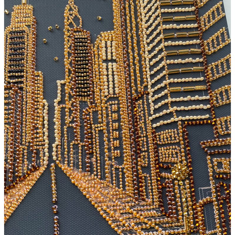 Bead Embroidery Kit on Art Canvas "City of dreams"